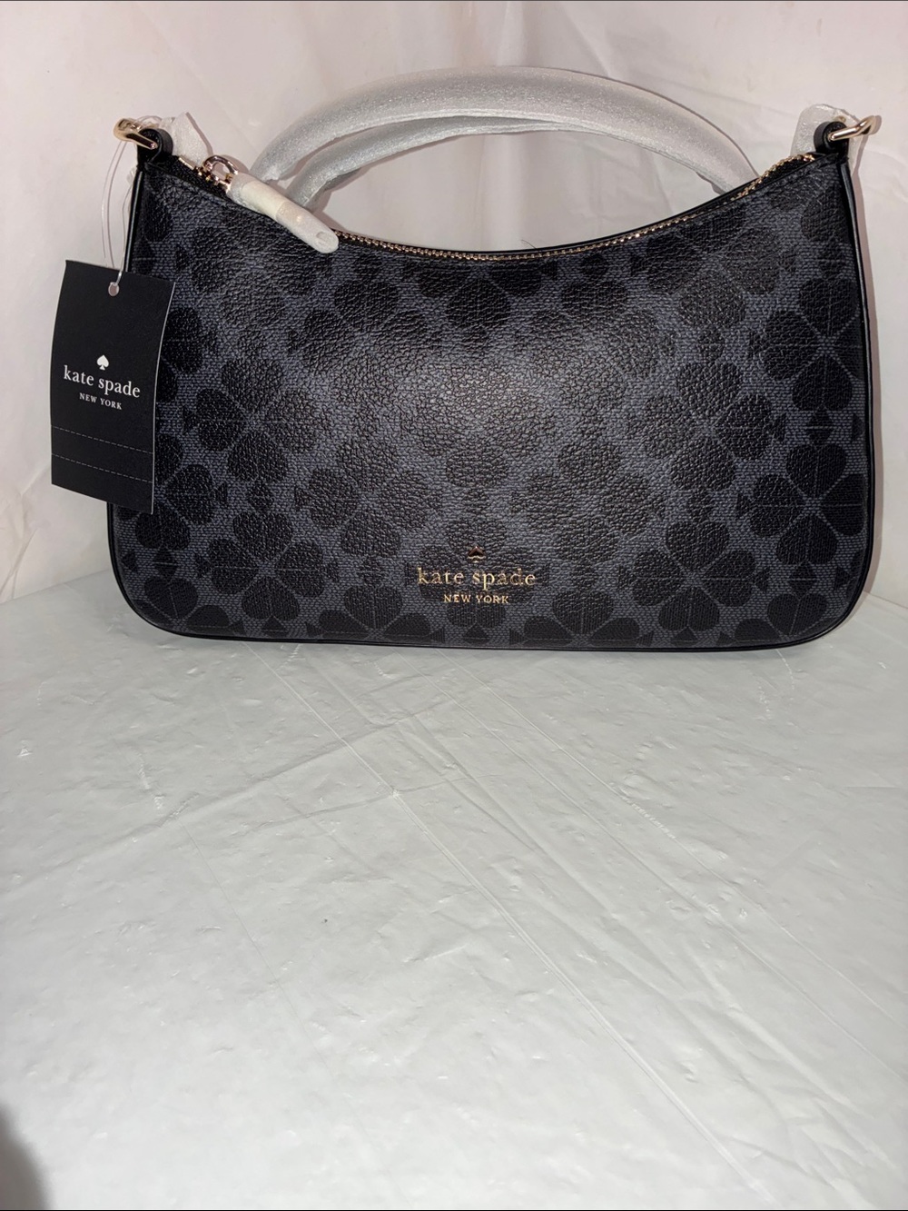 kate spade Black Floral-Print Dome Shoulder Bag